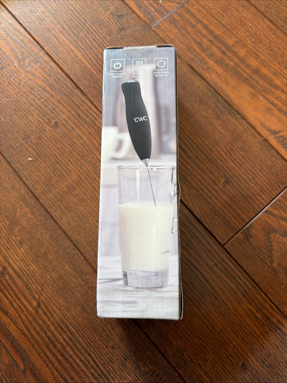 Black Handheld Milk Frother for Coffee & Tea